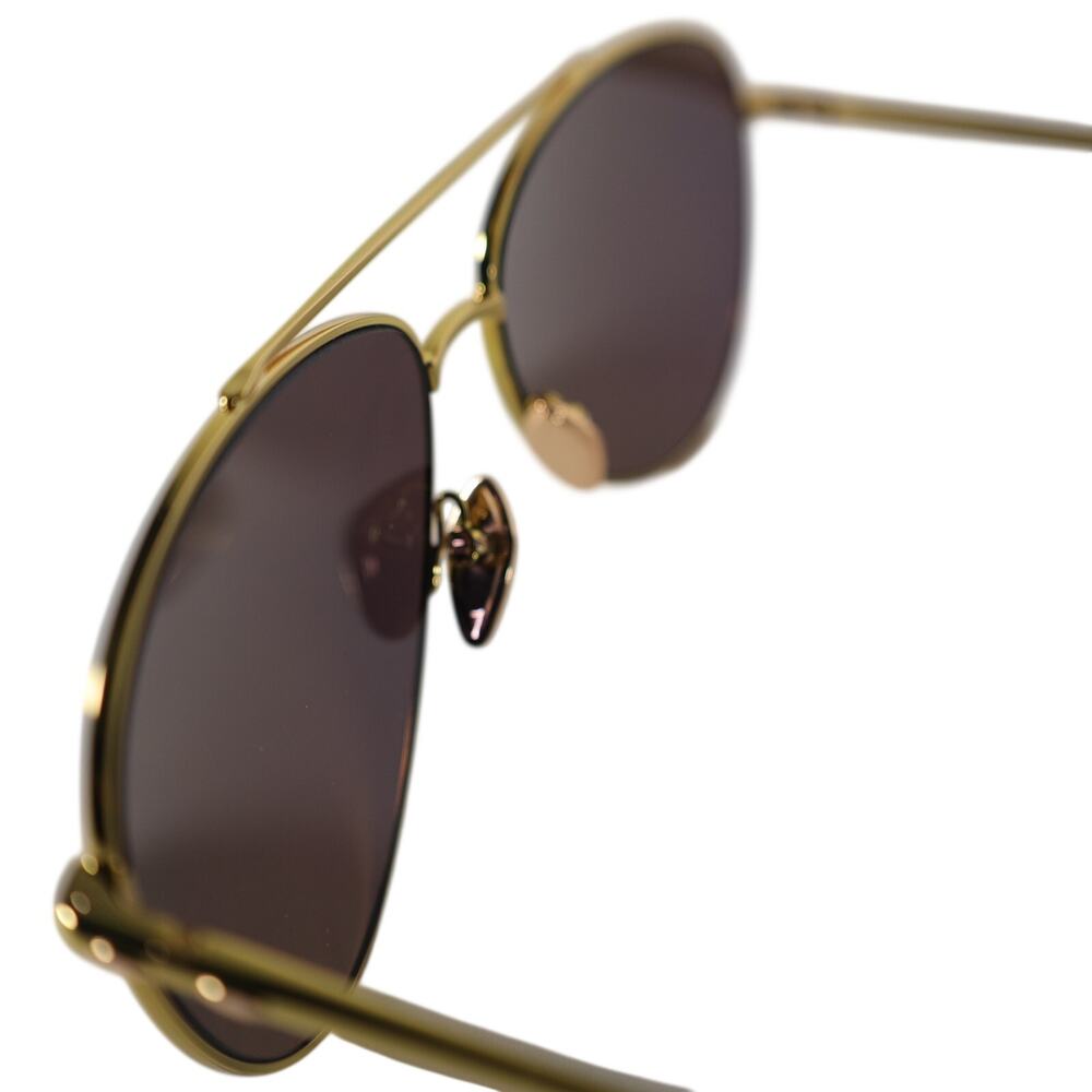 Isabel Marant Metal Aviator Sunglasses - Yellow Gold / Yellow Mirror - NWT - Picture 7 of 8